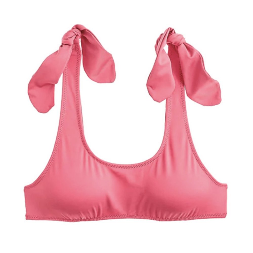 J.Crew Playa Nantucket Tie Shoulder Bikini Pink